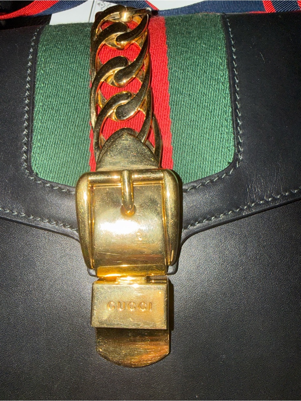 Gucci Navy Sylvie EUC - Picture 10 of 11